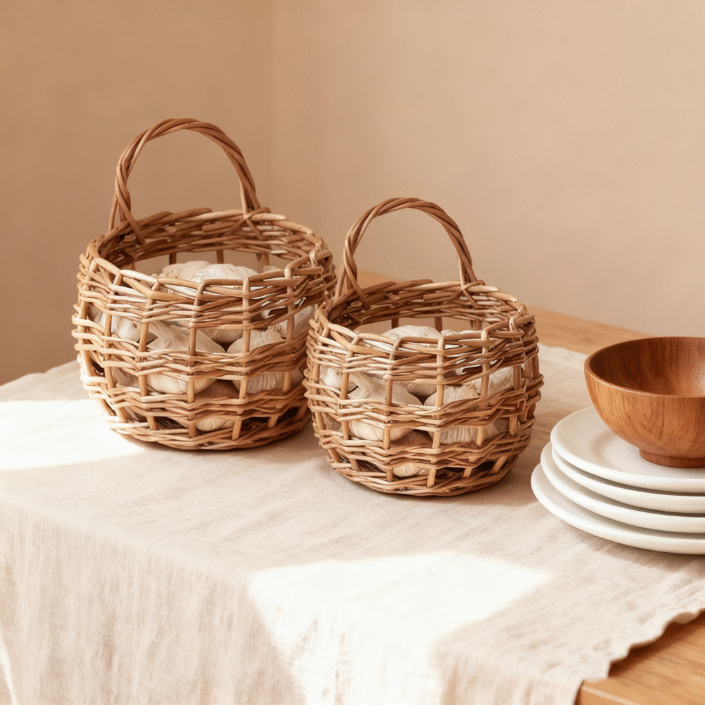 willow woven kitchen storage basket