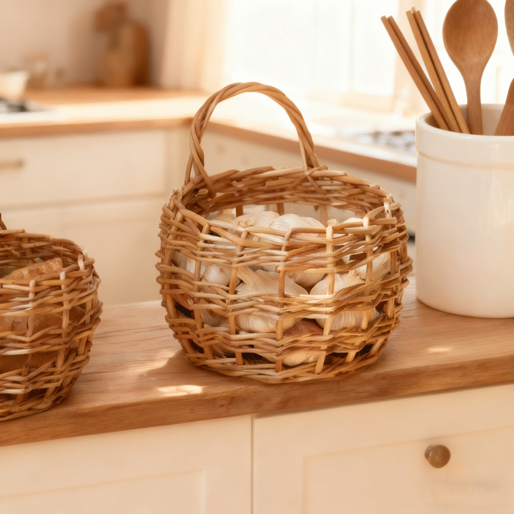 rattan hanging basket