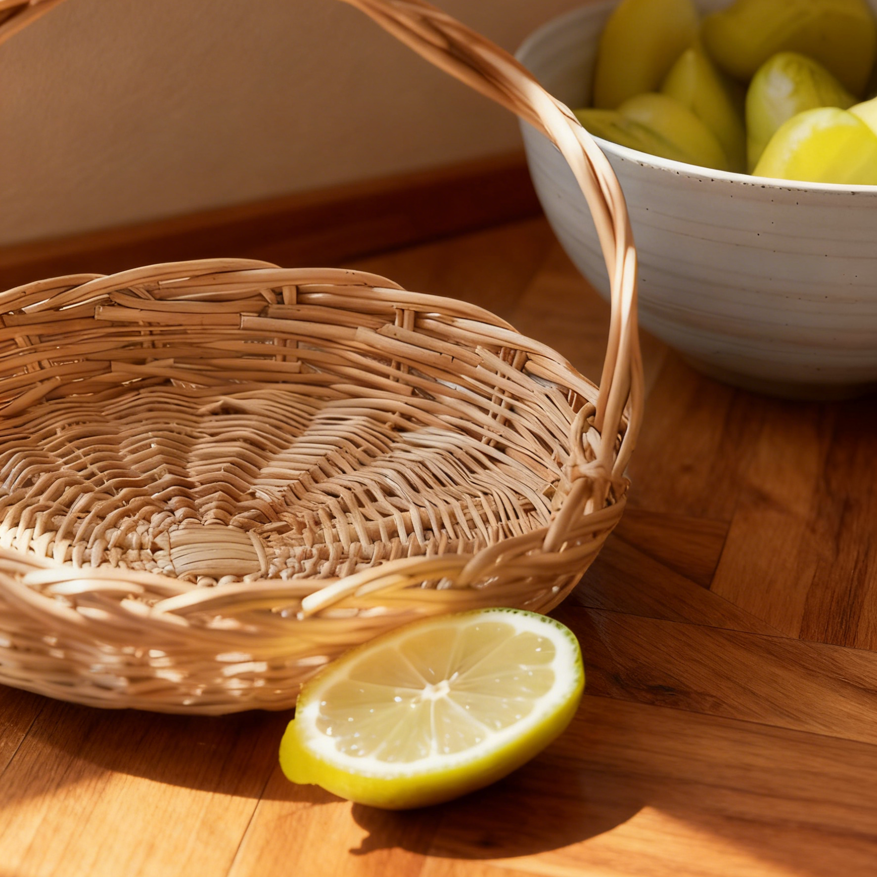 Rattan - woven and Willow - woven Fruit Basket, Household Kitchen Desktop Woven Flower Basket, Storage Basket, Egg and Fruit Tray, Steamed Bun Basket - Image 5