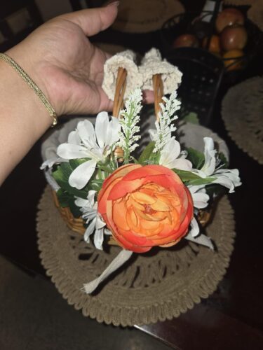 Willow - woven Handheld Picnic Basket, Pastoral - style Lace Fabric Storage Basket, Bamboo - woven Storage Basket, Rattan - woven Storage Basket photo review